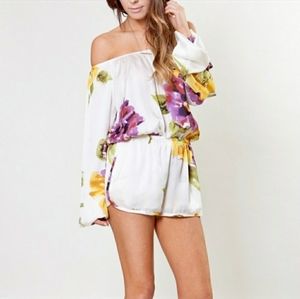 Show me your MuMu silky off the shoulder romper